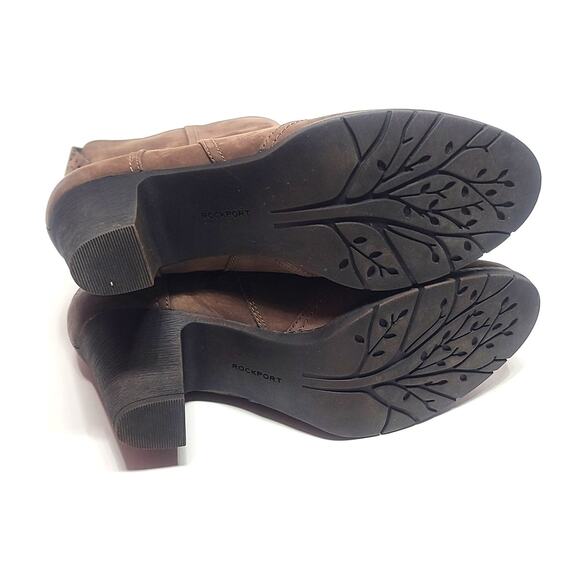 Rockport Cobb Hill brown leather heeled boots women's size 8 - Picture 7 of 7